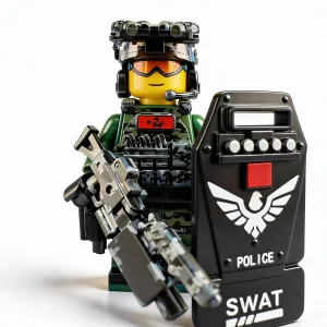 SWAT minifigures with shield and night vision wholesale Yiwu