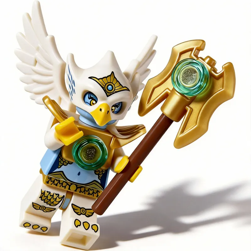 Lion tribe warrior with golden armor and energy blaster
